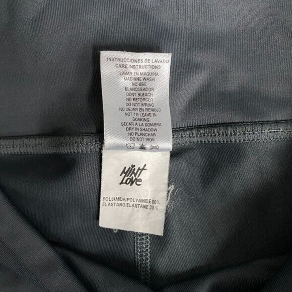 MINT LOVE Womens Grey Striped Compression Leggings Athletic Athleisure Sz Small - Picture 7 of 7